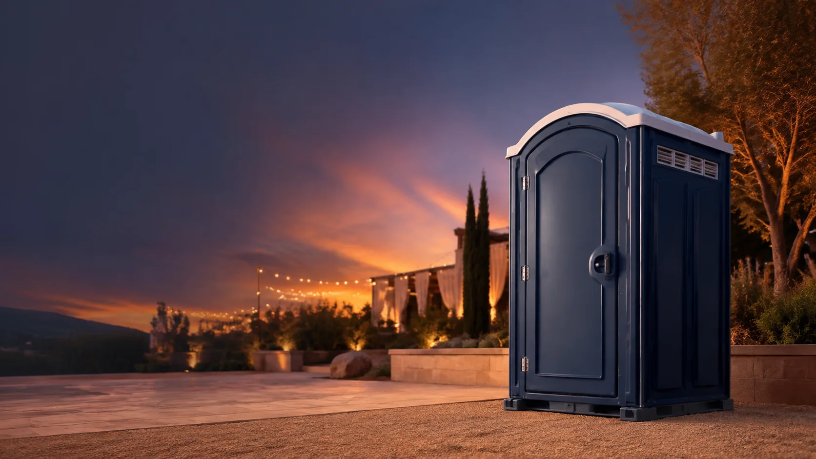 Portable restroom shown for rental planning in LaGrange, GA